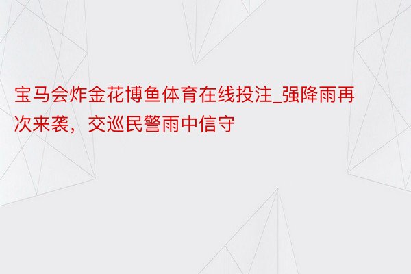 宝马会炸金花博鱼体育在线投注_强降雨再次来袭，交巡民警雨中信守